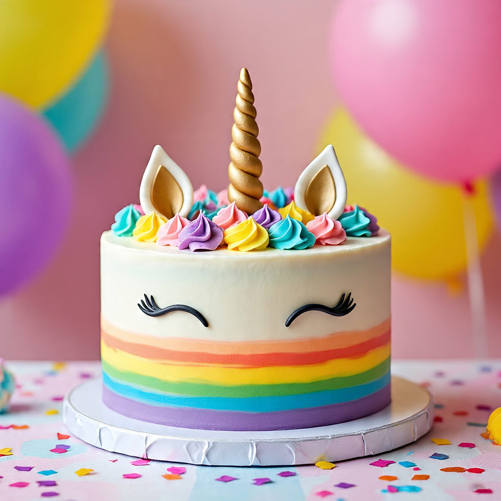 Unicorn Rainbow Fantasy Cake