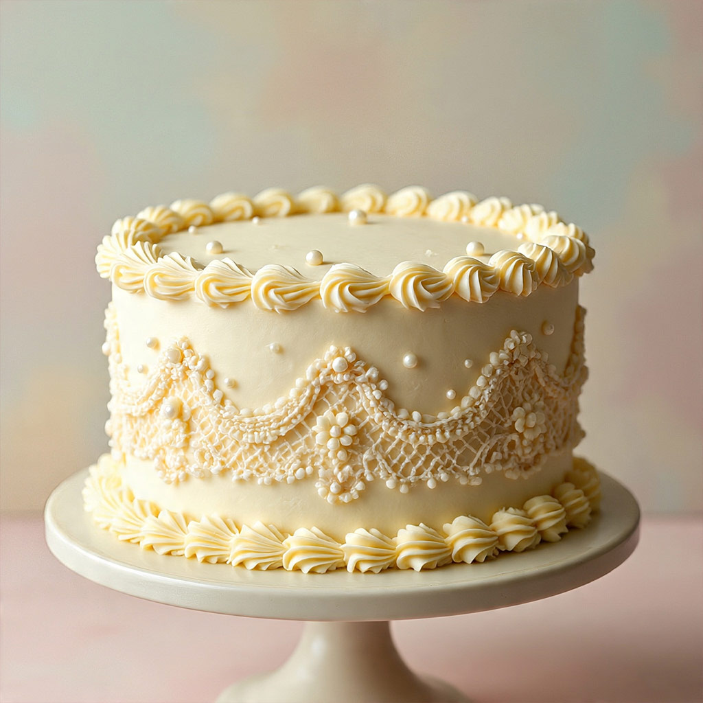 Vintage Lace Cream Cake