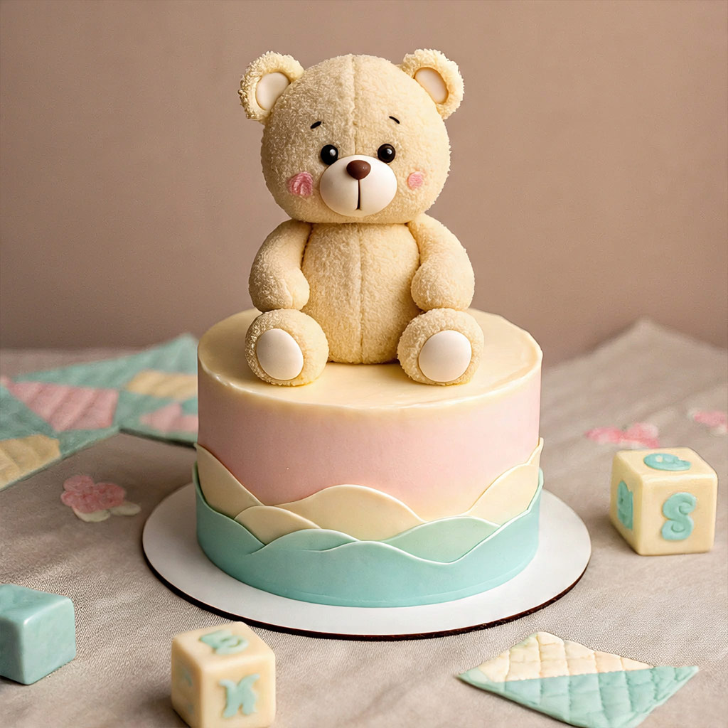 Teddy Bear Baby Cake