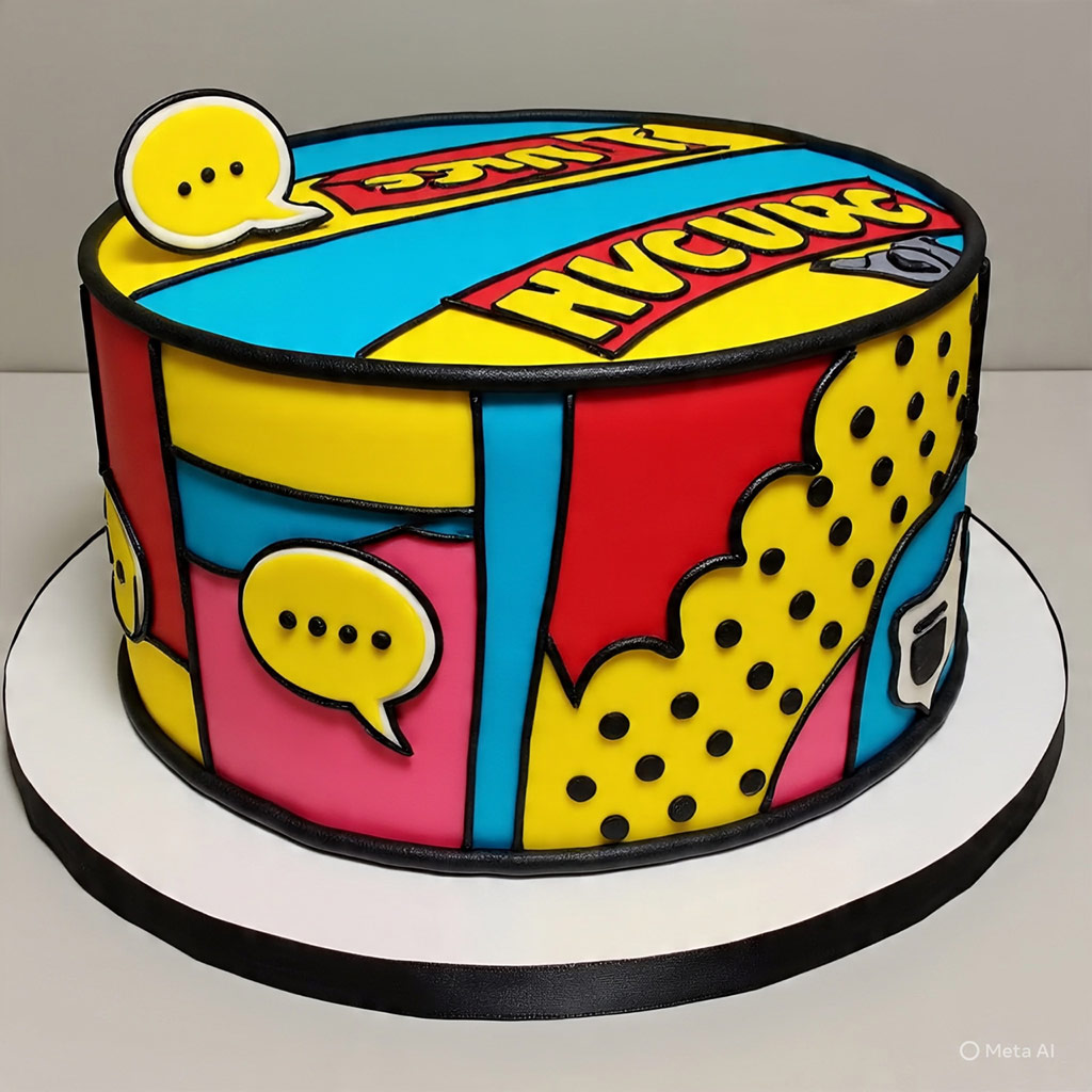Comic Book Pop Art Cake