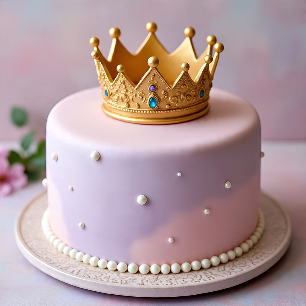 Princess Crown Fondant Cake
