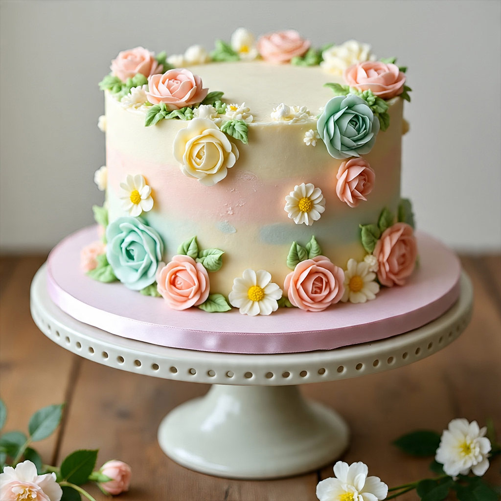 Elegant Floral Buttercream Cake