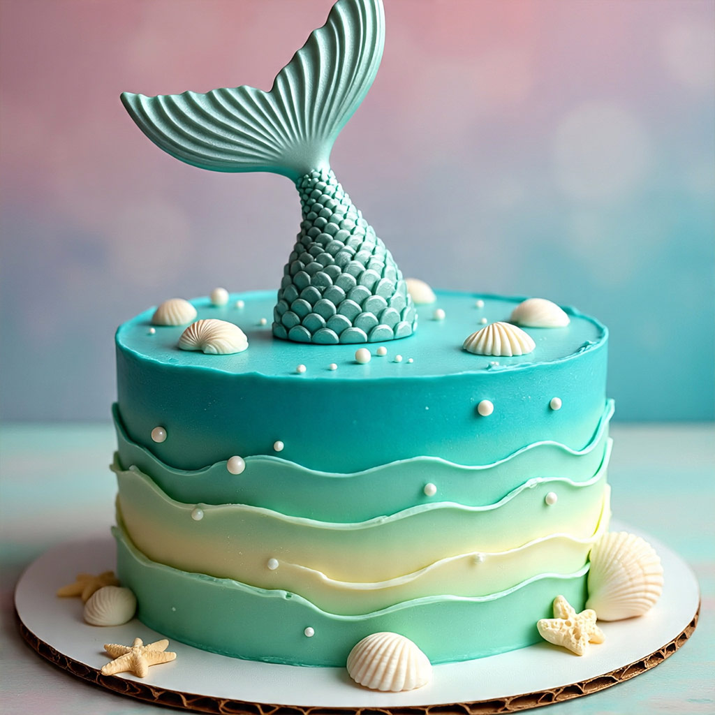 Mermaid Tail Theme Cake