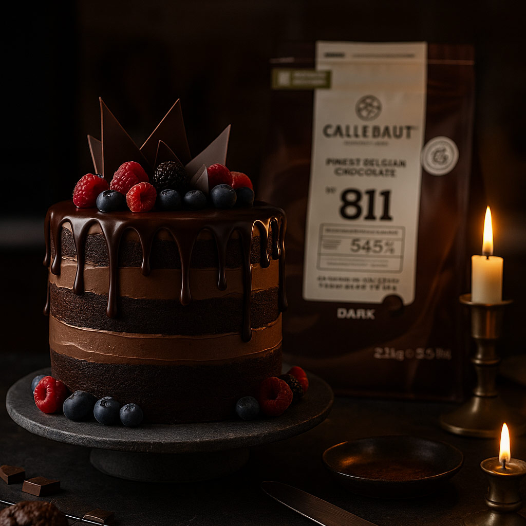 Callebaut Dark Chocolate Drip Cake