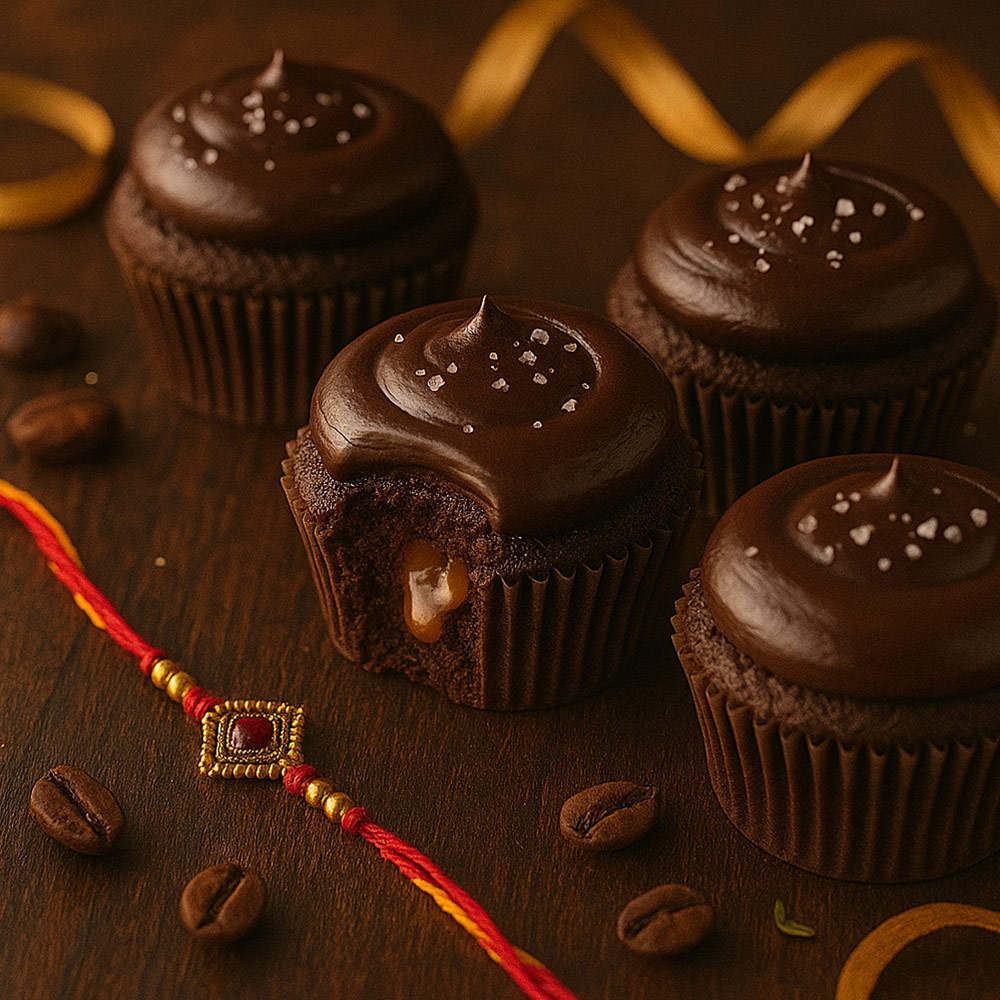 Chocolate Caramel Surprise Cupcakes (Eggless)