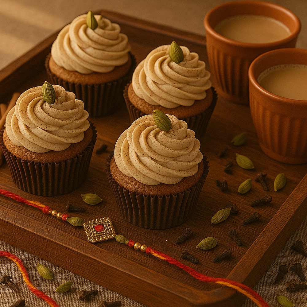 Masala Chai Cupcakes (Eggless)