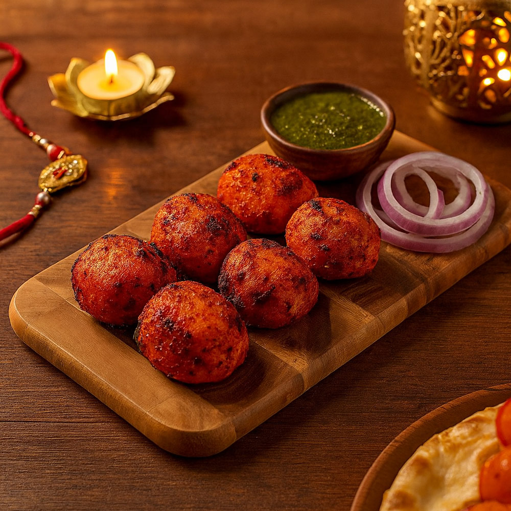 Tandoori Aloo Tikka on Paddle Serving Board