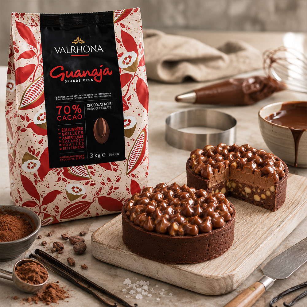 Valrhona Guanaja Chocolate and Caramel Tartlets