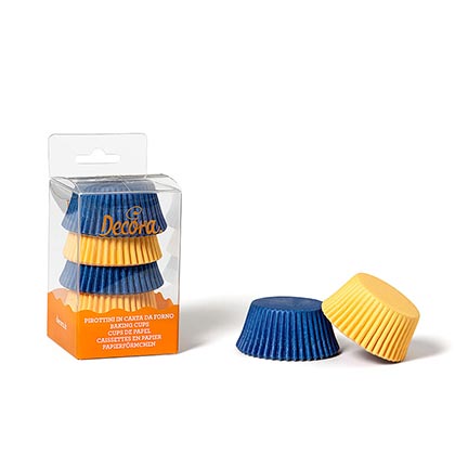 Blue & Yellow Fluo Baking Cups 50 X 32 mm