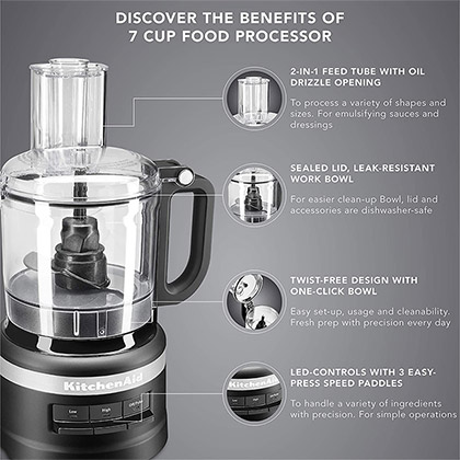 7-Cup Food Processor - Black
