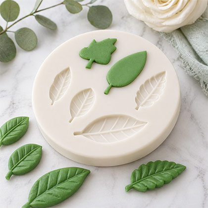 6 Cavity Assorted Leaf Fondant Mould