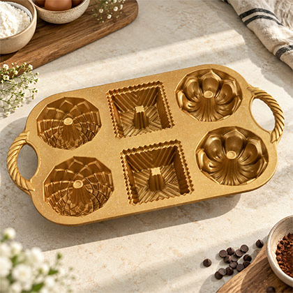 6 Cavity Assorted Mini Bundt Pan