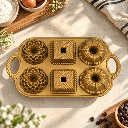 6 Cavity Assorted Mini Bundt Pan