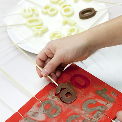 Silicone Lollipop Number Mould by Lekue