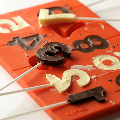 Silicone Lollipop Number Mould by Lekue