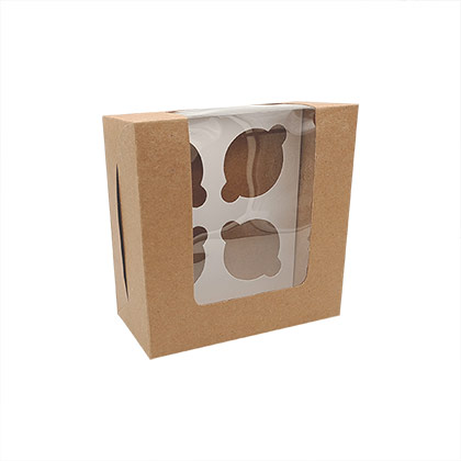 4 Cavity Cupcake Packaging Box