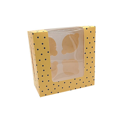 4 Cavity Colorful Cupcake Packaging Box
