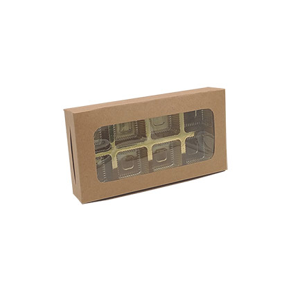 8 Cavity Kraft Chocolate Box - 50pcs