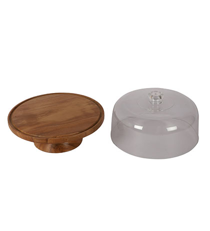 2-in-1 Cake Stand With Cover Dia 27 cms
