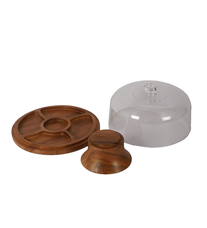 2-in-1 Cake Stand With Cover Dia 27 cms