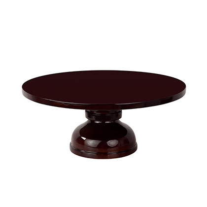 Brown Round Wooden Cake Stand