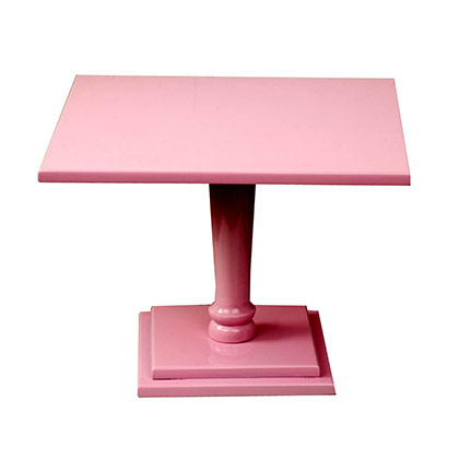 Pink Square Wooden Cake Stand
