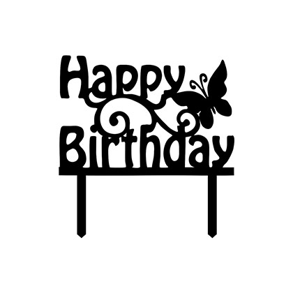 Happy Birthday Butterfly Cake Topper