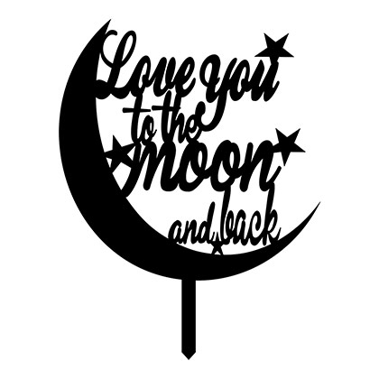 Love you to the Moon Cake Topper