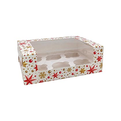 Christmas  6 Cavity Cupcake Box