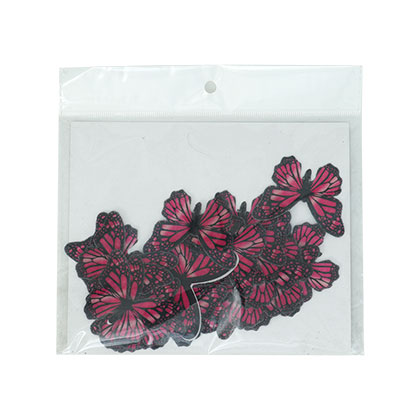 Pink & Black Butterfly Wafer Toppers