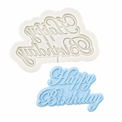 Cursive Happy Birthday Fondant Mould