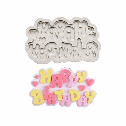 Round Happy Birthday Fondant Mould