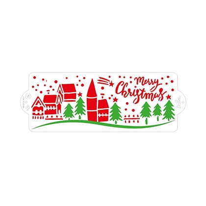 Christmas Landscape Stencil 10 X 28 cm