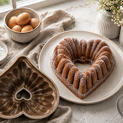 Heart Cast Aluminium Bundt Pan