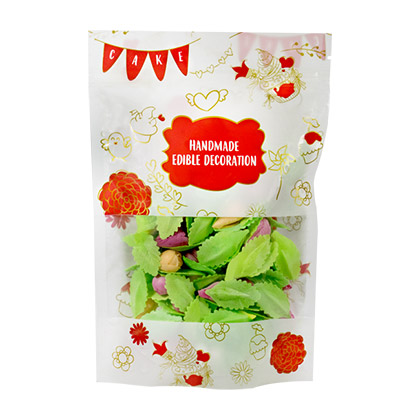 Multi Colour Edible Flower with Leaf