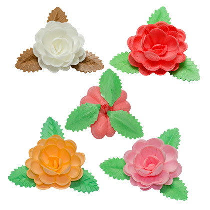 Colourful Edible Flower & Leaf Toppers