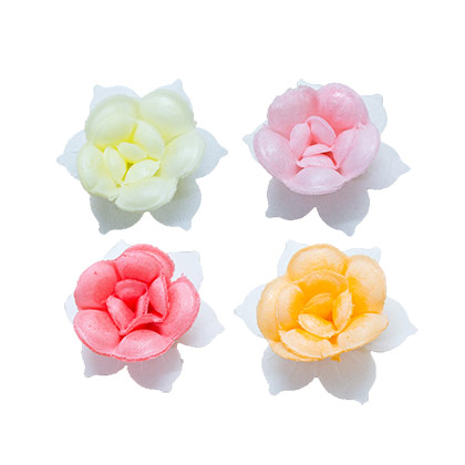 Colourful Edible Rose Flower Toppers