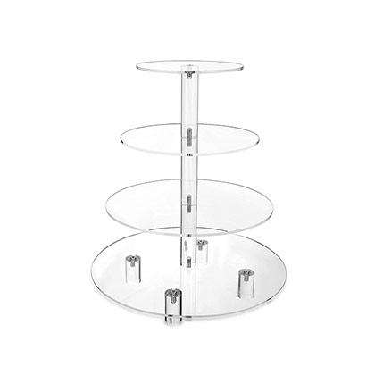 4 Tier Round Cupcake Stand - 8X10X12X14