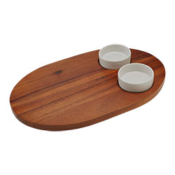 Tray & Ceramic Bowls - 37.5X23X1.6 cms