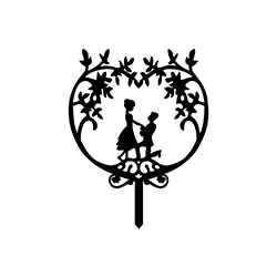 Couple in Heart Cake Topper