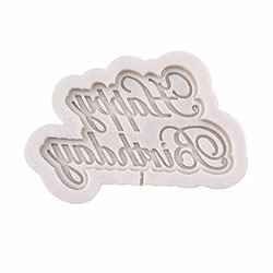 Cursive Happy Birthday Fondant Mould