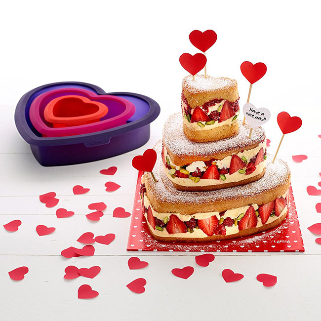 Red L/éku/é Heart Cake Portion